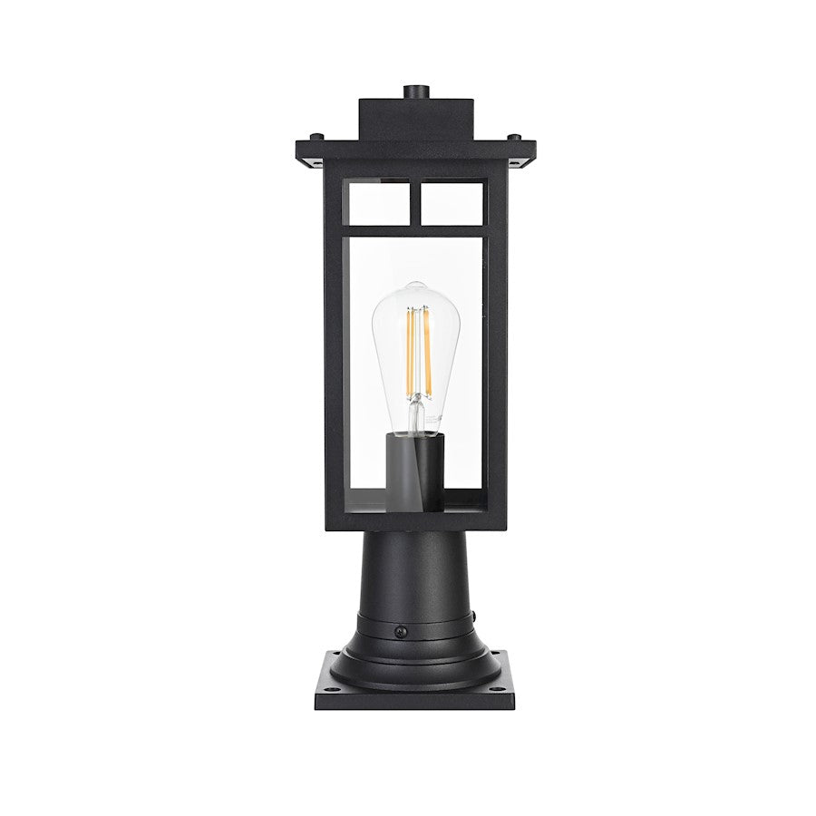 Elegant Lighting Mercer 1 Light Outdoor Post Light, Black