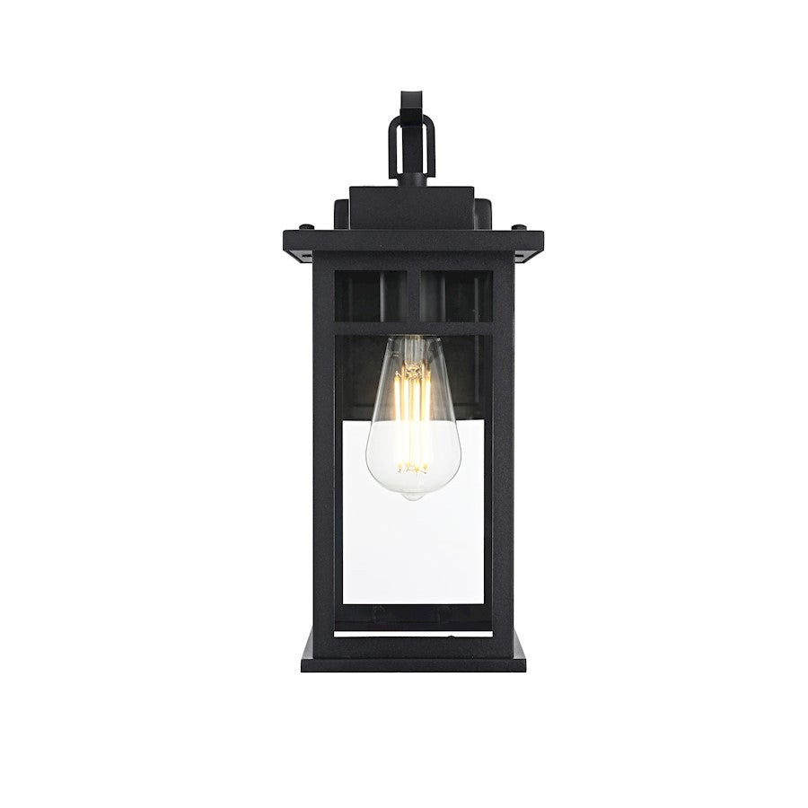 Elegant Lighting Mercer 1 Light Outdoor Sconce, Black