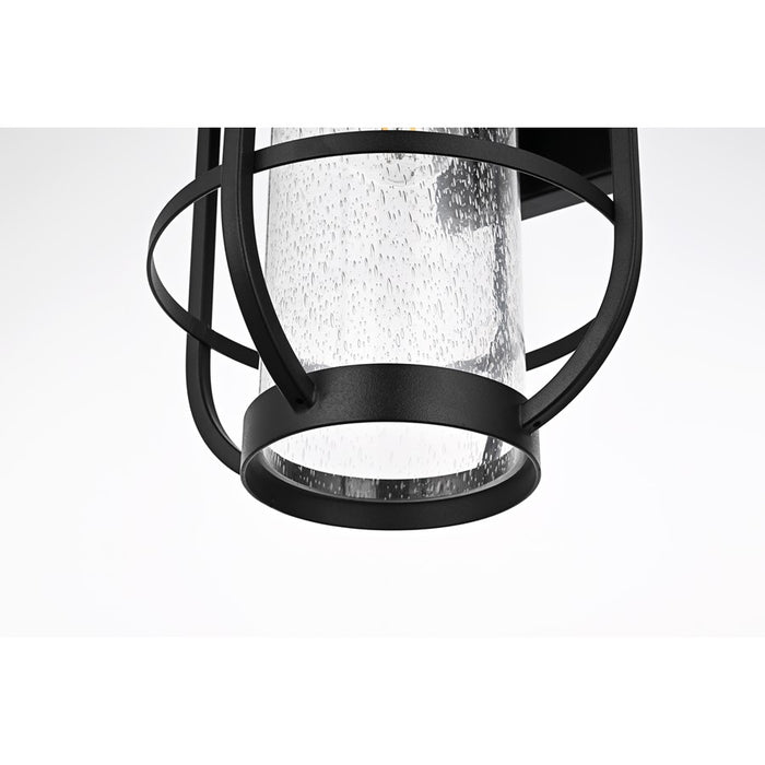 Elegant Lighting Janney 1 Light 11" Outdoor Sconce, Black/Clear