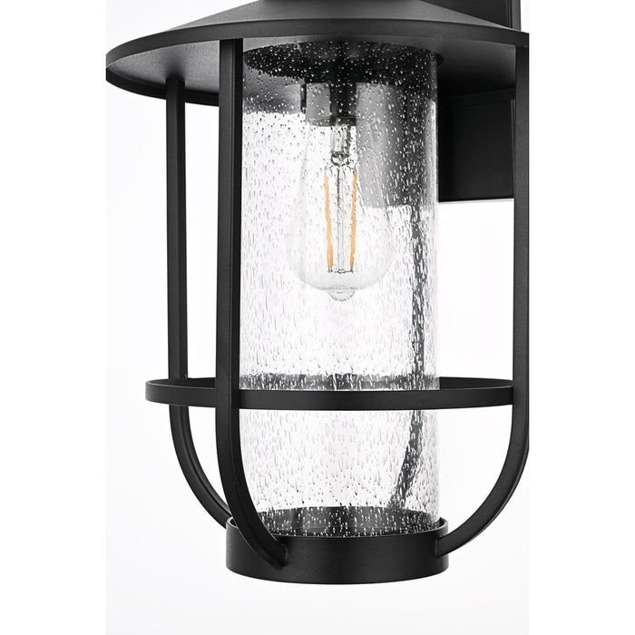 Elegant Lighting Janney 1 Light 11" Outdoor Sconce, Black/Clear