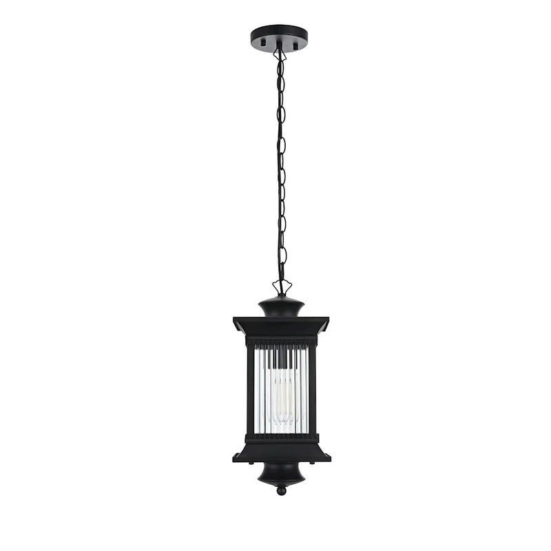 Elegant Lighting Collins 1 Light Outdoor Pendant, Black