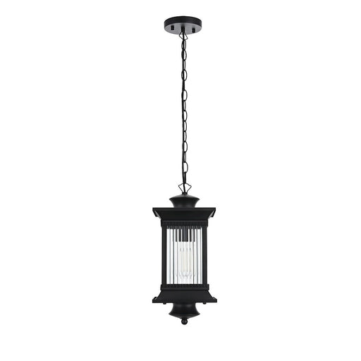Elegant Lighting Collins 1 Light Outdoor Pendant, Black