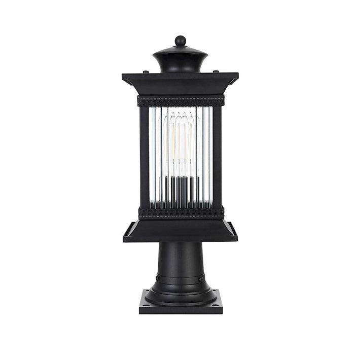 Elegant Lighting Collins 1 Light Outdoor Post Light, Black