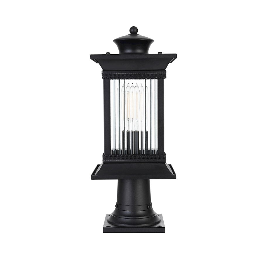 Elegant Lighting Collins 1 Light Outdoor Post Light, Black