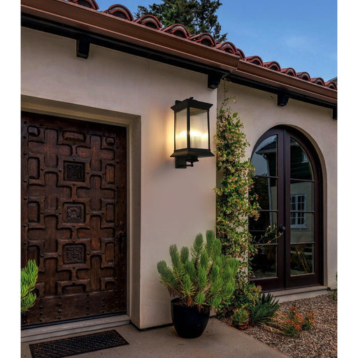 Elegant Lighting Collins 3 Light 9.5" Outdoor Wall Sconce, Black