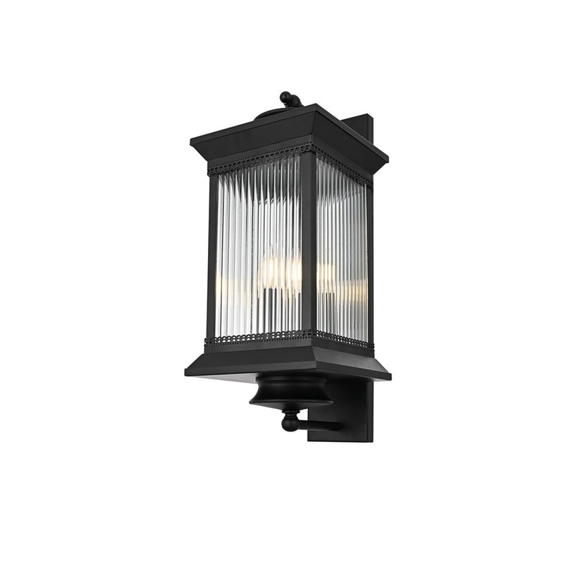 Elegant Lighting Collins 3 Light 9.5" Outdoor Wall Sconce, Black