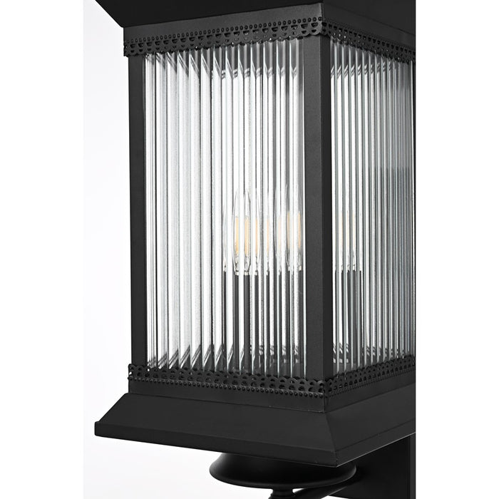 Elegant Lighting Collins 3 Light 9.5" Outdoor Wall Sconce, Black