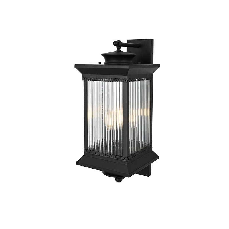 Elegant Lighting Collins 3 Light 9.5" Outdoor Wall Sconce, Black
