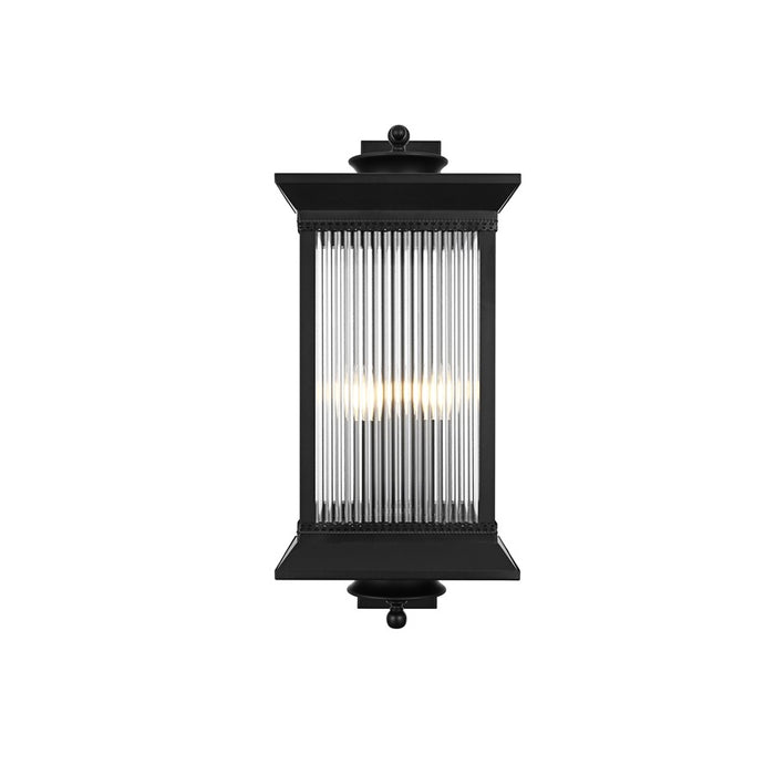 Elegant Lighting Collins 4 Light 12" Outdoor Wall sconce, Black - OD316W28BK