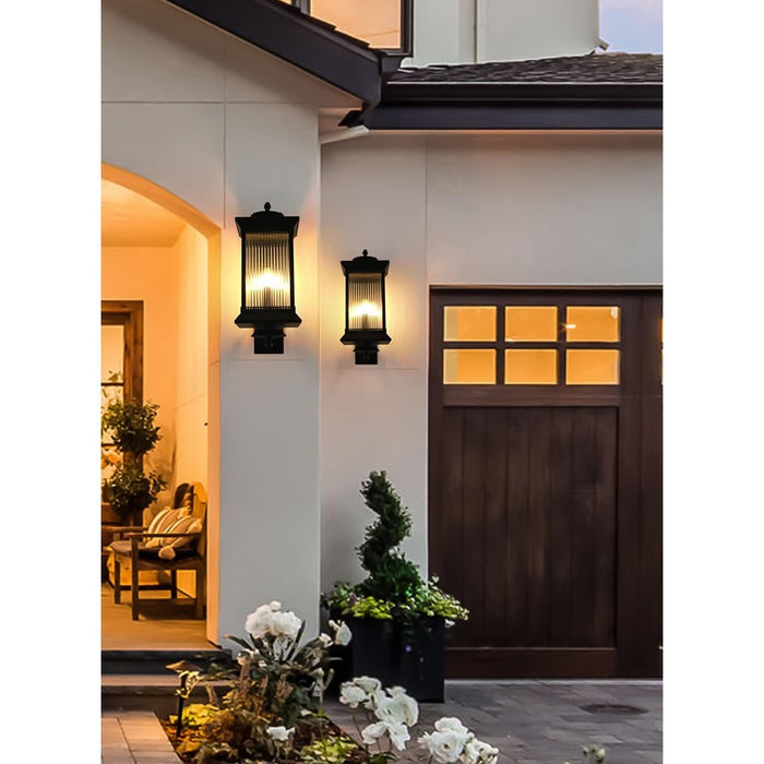 Elegant Lighting Collins 4 Light 12" Outdoor Wall Sconce, Black