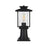 Elegant Lighting Tioga 1 Light Outdoor Post Light, Black/Clear