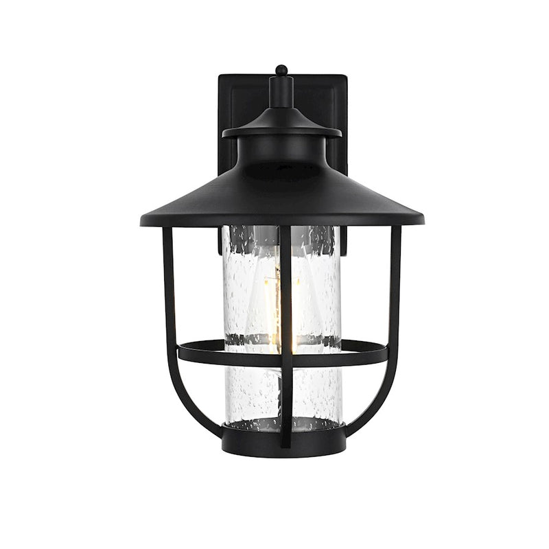 Elegant Lighting Tilton 1 Light Outdoor Sconce, Black/Clear - OD319W12BK