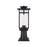 Elegant Lighting Cambria 1 Light Outdoor Post Light, Black/Clear - OD320P17BK