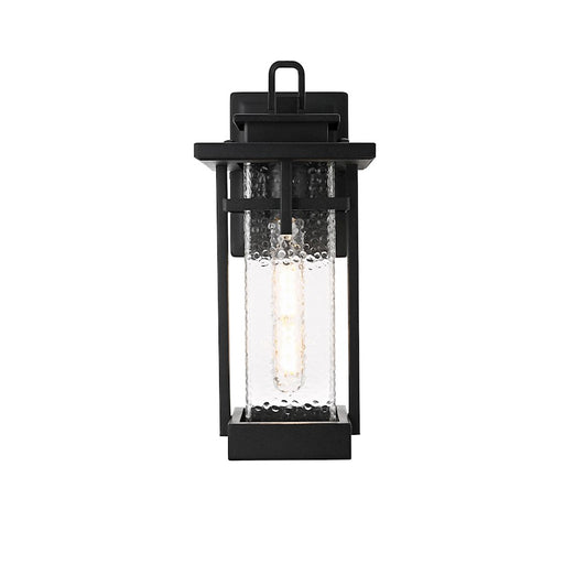Elegant Lighting Cambria 1 Light Outdoor Sconce, Black/Clear - OD320W14BK