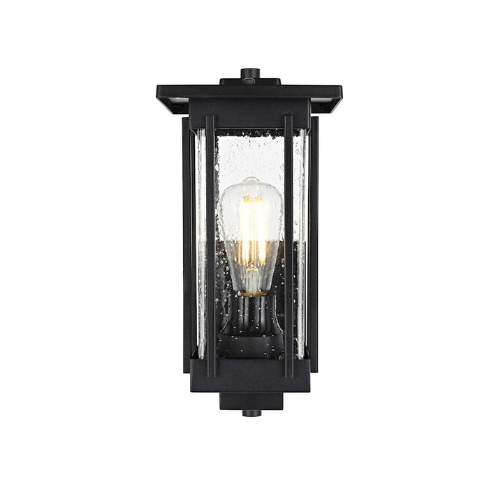 Elegant Lighting Melvale 1 Light Outdoor Sconce, Black/Clear - OD322W13BK