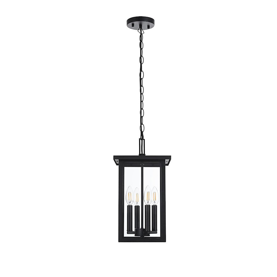 Elegant Lighting Sheridan 4 Light Outdoor Pendant, Black - OD324H16BK