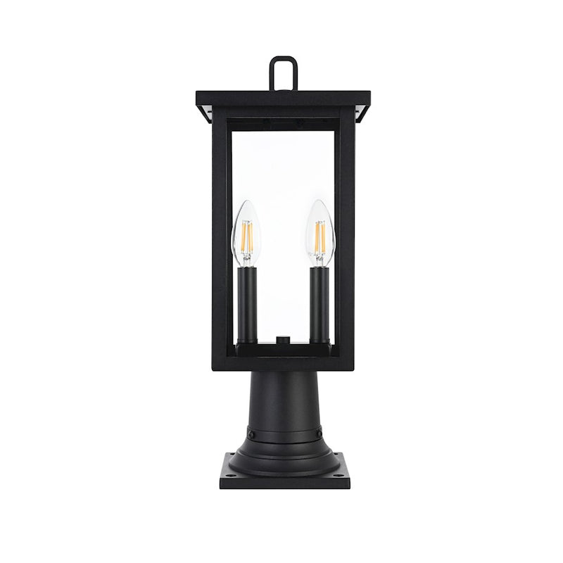 Elegant Lighting Venango 2 Light Outdoor Post Light, Black - OD324P19BK