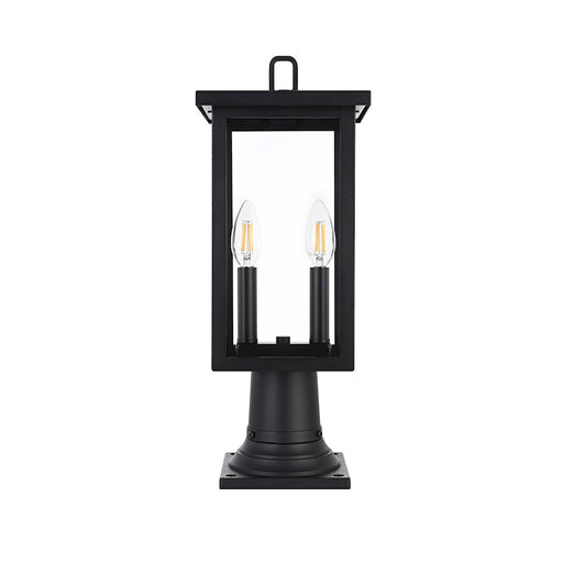 Elegant Lighting Venango 2 Light Outdoor Post Light, Black - OD324P19BK