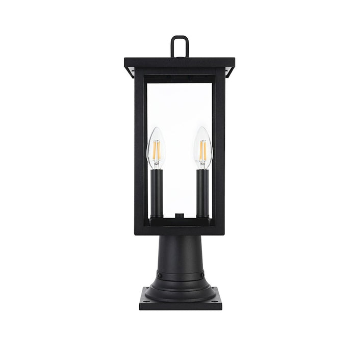 Elegant Lighting Venango 2 Light Outdoor Post Light, Black - OD324P19BK