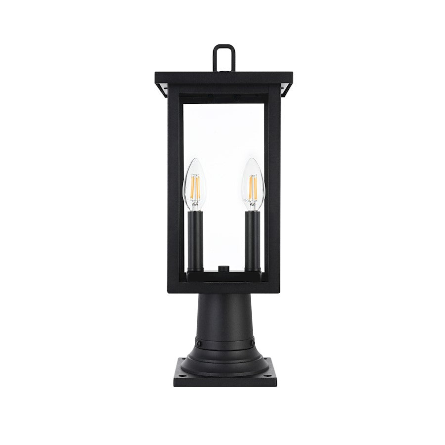Elegant Lighting Venango 2 Light Outdoor Post Light, Black - OD324P19BK