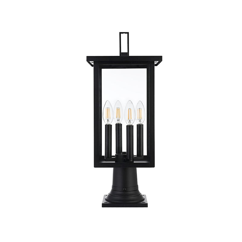 Elegant Lighting Sheridan 4 Light Outdoor Post Light, Black - OD324P21BK