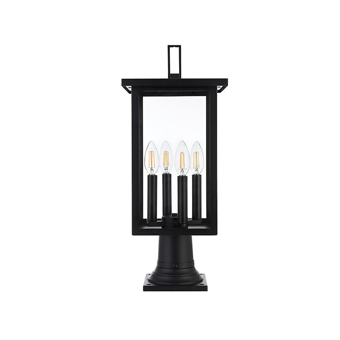 Elegant Lighting Sheridan 4 Light Outdoor Post Light, Black - OD324P21BK