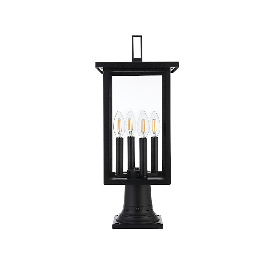 Elegant Lighting Sheridan 4 Light Outdoor Post Light, Black - OD324P21BK