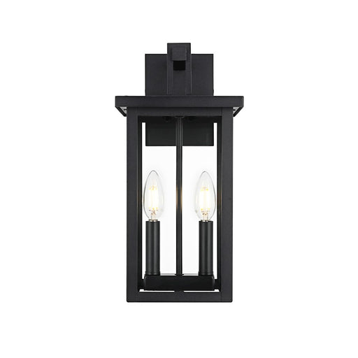 Elegant Lighting Venango 2 Light Outdoor Sconce, Black - OD324W15BK