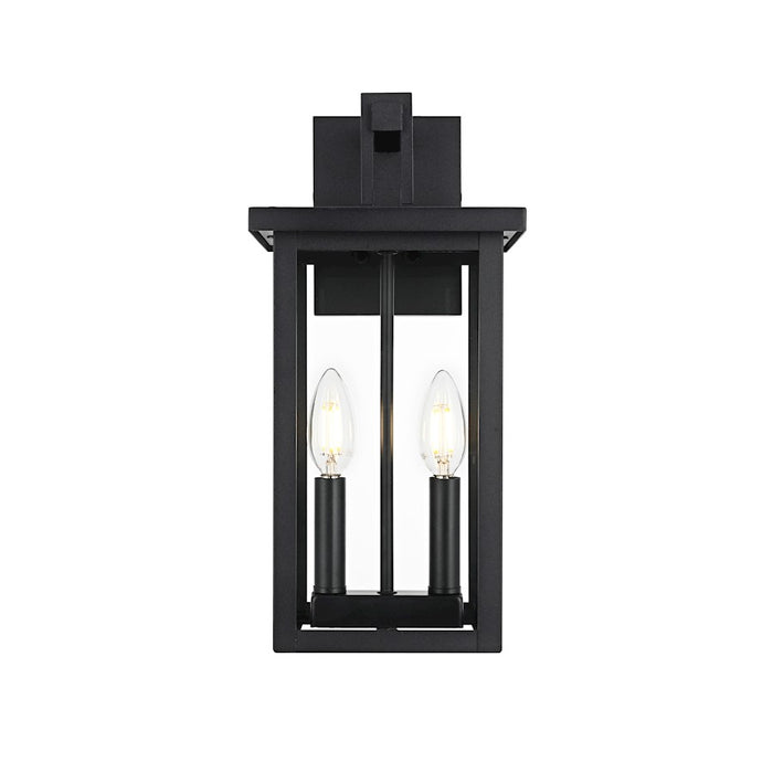 Elegant Lighting Venango 2 Light Outdoor Sconce, Black - OD324W15BK