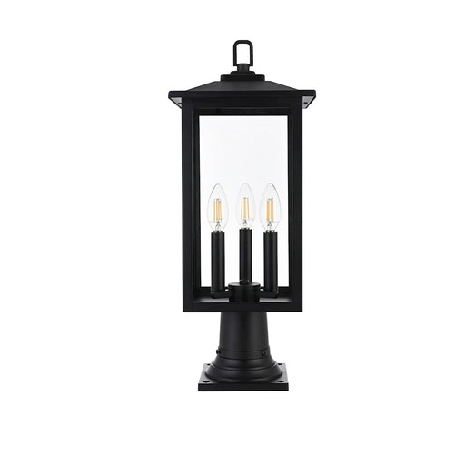 Elegant Lighting Carlisle 3 Light Outdoor Post Light, Black - OD325P22BK