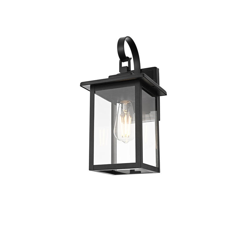 Elegant Lighting Carisle 1 Light 7" Outdoor Wall Sconce, Black