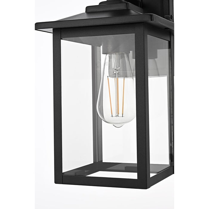 Elegant Lighting Carisle 1 Light 7" Outdoor Wall Sconce, Black