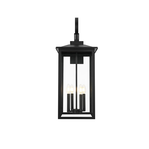 Elegant Lighting Carisle 4 Light 12" Outdoor Wall sconce, Black - OD325W31BK