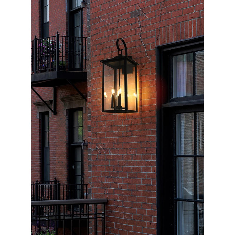 Elegant Lighting Carisle 4 Light 12" Outdoor Wall Sconce, Black