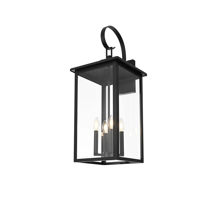 Elegant Lighting Carisle 4 Light 12" Outdoor Wall Sconce, Black