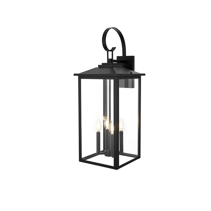 Elegant Lighting Carisle 4 Light 12" Outdoor Wall Sconce, Black