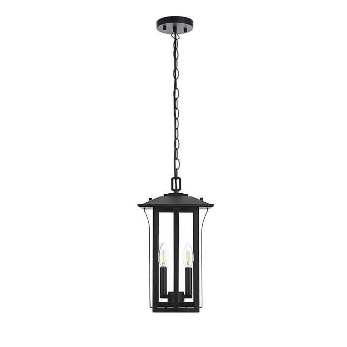 Elegant Lighting Thayer 2 Light Outdoor Pendant, Black - OD327H17BK