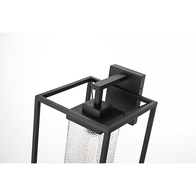 Elegant Lighting Willington 1Lt 9.5" Outdoor Sconce, Black/Clear
