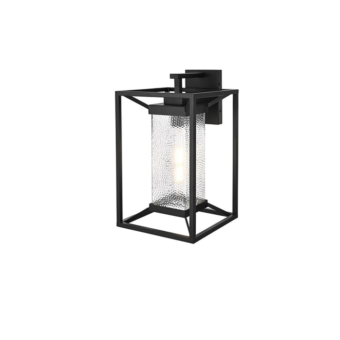 Elegant Lighting Willington 1Lt 9.5" Outdoor Sconce, Black/Clear