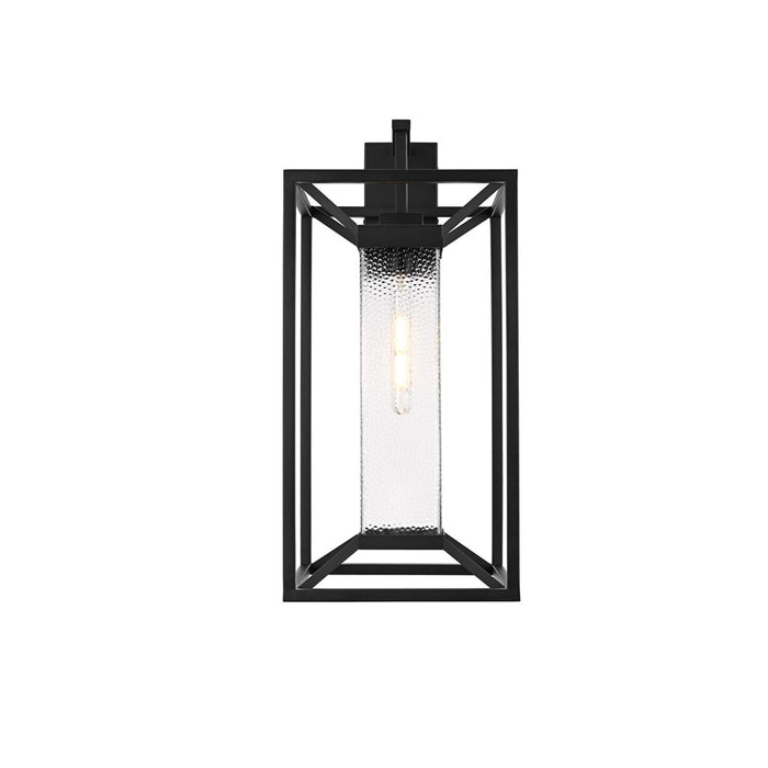 Elegant Lighting Willington 1Lt 12" Outdoor Sconce, Black/Clear - OD329W26BK