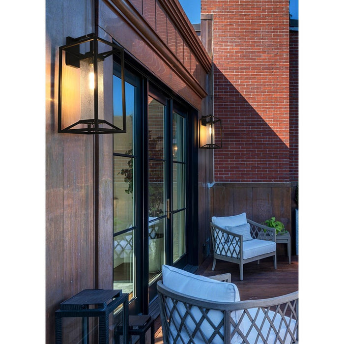 Elegant Lighting Willington 1Lt 12" Outdoor Sconce, Black/Clear