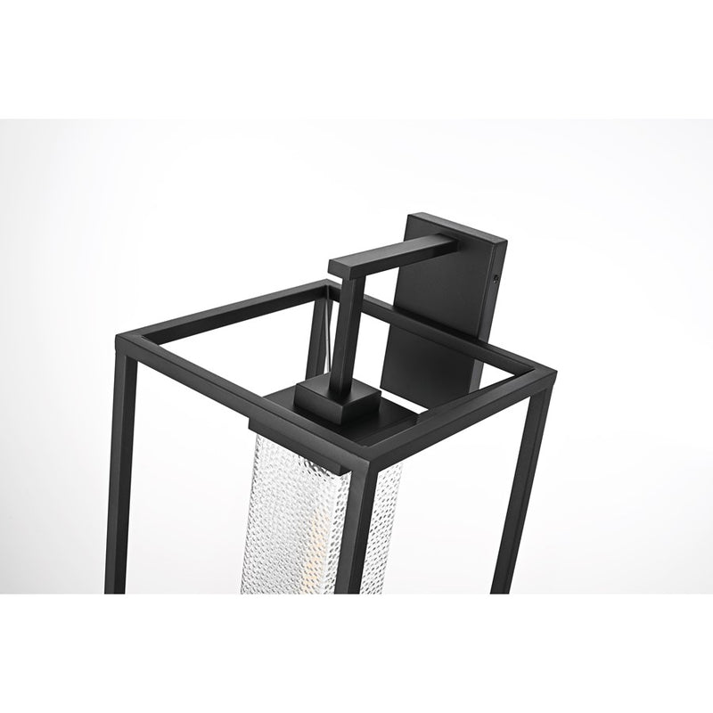 Elegant Lighting Willington 1Lt 12" Outdoor Sconce, Black/Clear