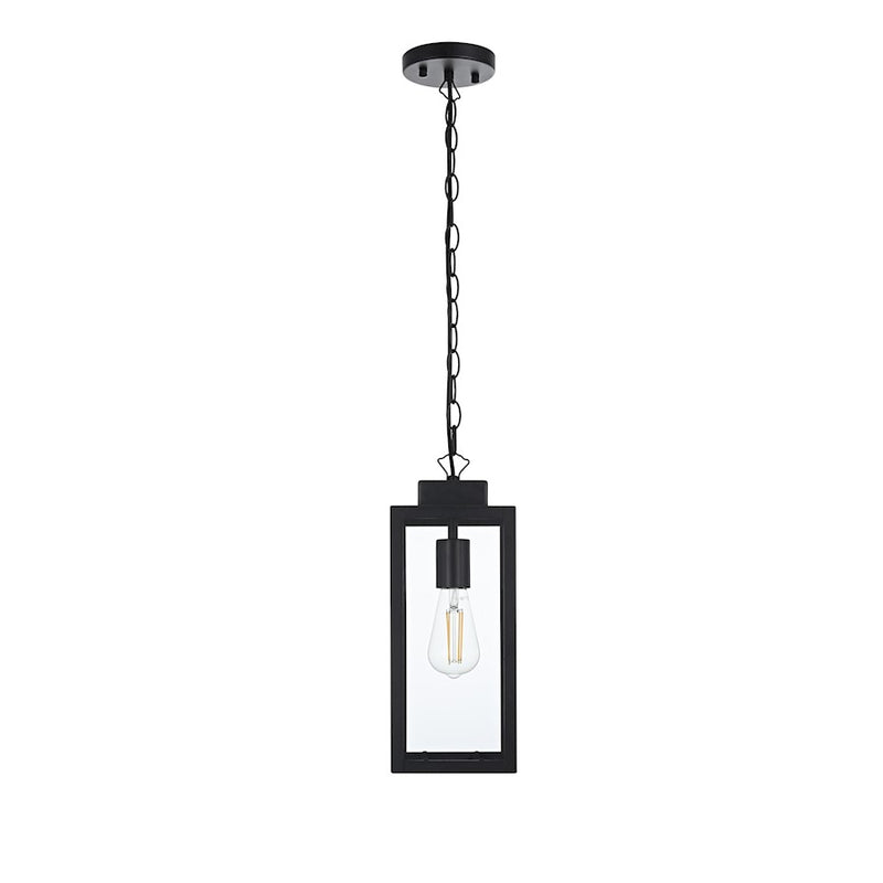 Elegant Lighting Hilton 1 Light Outdoor Pendant, Black - OD330H15BK