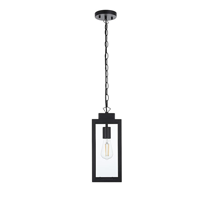 Elegant Lighting Hilton 1 Light Outdoor Pendant, Black - OD330H15BK