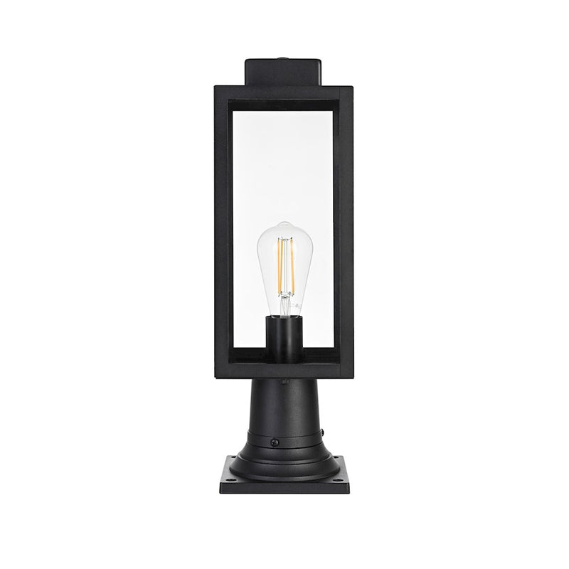 Elegant Lighting Hilton 1 Light Outdoor Post Light, Black - OD330P19BK