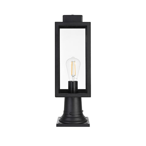 Elegant Lighting Hilton 1 Light Outdoor Post Light, Black - OD330P19BK