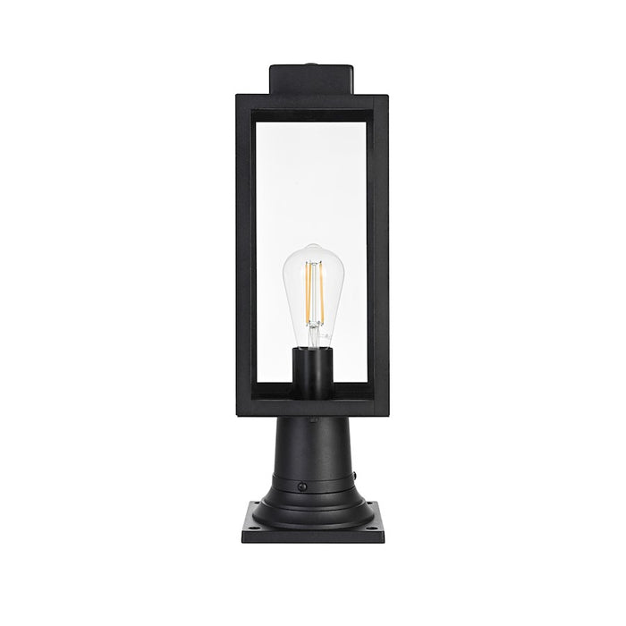 Elegant Lighting Hilton 1 Light Outdoor Post Light, Black - OD330P19BK