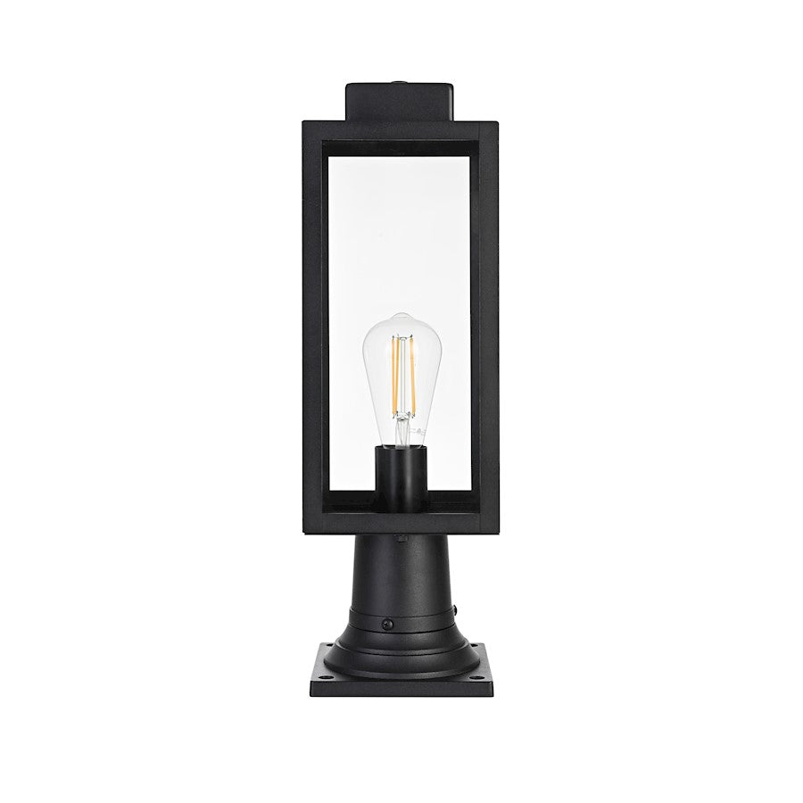 Elegant Lighting Hilton 1 Light Outdoor Post Light, Black - OD330P19BK