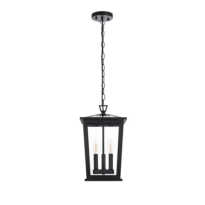 Elegant Lighting Cayman 3 Light Outdoor Pendant, Black - OD332H16BK