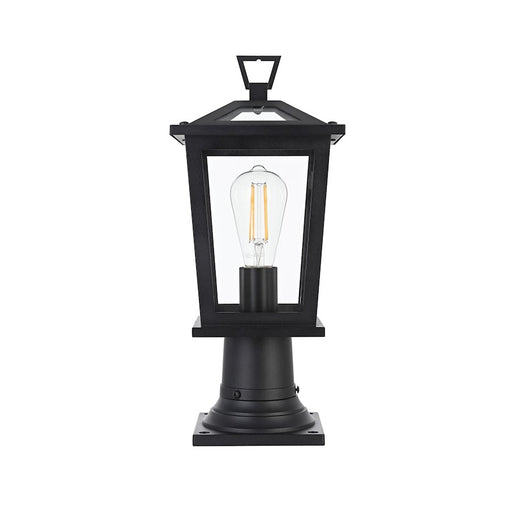 Elegant Lighting Cayman 1 Light Outdoor Post Light, Black - OD332P17BK